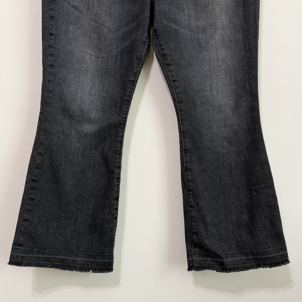 FRAME Le Super High Crop Mini Boot Jeans 31 Black Oak Raw Hem Stretch 32x26 - Picture 2 of 10